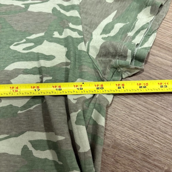 NWOT Monrow Revolve Green Camo Camouflage Crop Short Sleeve Cotton Tee Shirt M - Picture 9 of 11